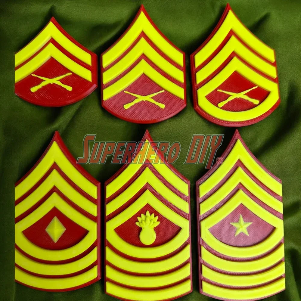 🦅 USMC Enlisted Rank Insignia Display | Multiple Sizes | Marine Corps Rank Military