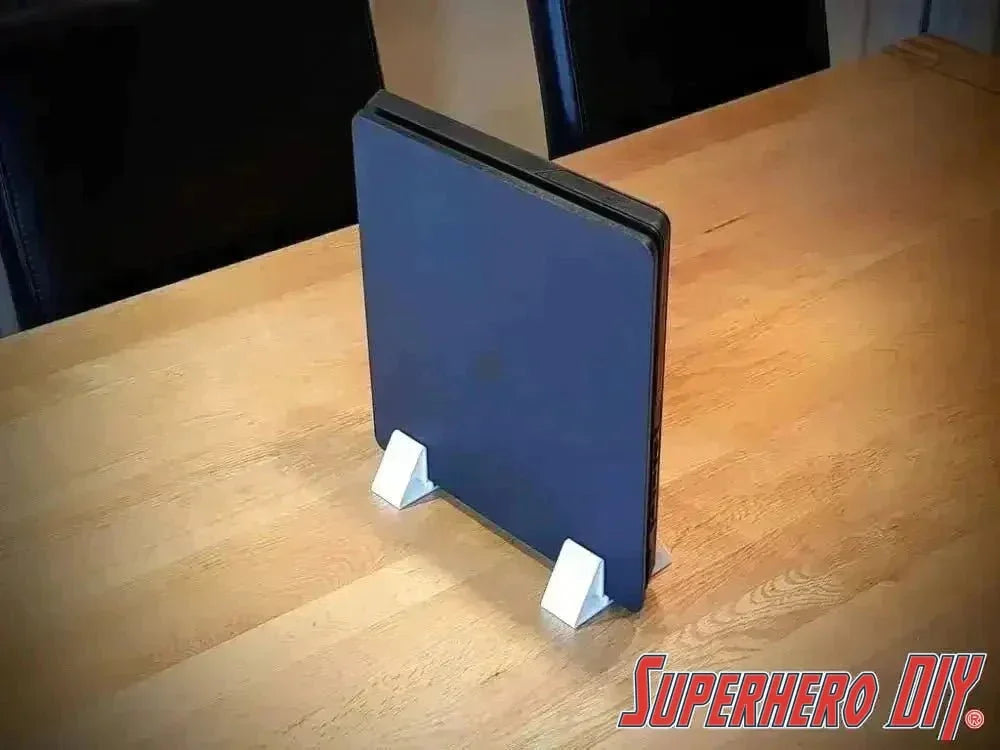 Vertical Stand 2-PACK for PS4 Slim | PlayStation Slim Vertical Support Foot Stand | Includes two stands to fit PlayStation 4 Slim Console - Superhero DIY
