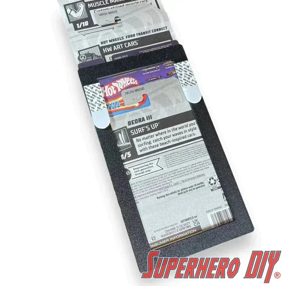 Wall Display Sleeve for 1:64 Scale Vehicles | Display up to 5 Hot Wheels or Matchbox cars with style - Superhero DIY