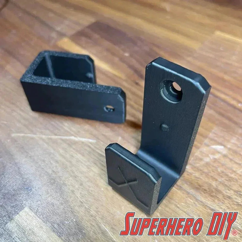 Wall Mount Hockey Stick Hanger | Mount your stick on the wall | Horizontal Ice Hockey Stick Hanger | Comes with screws or Command strips! - Superhero DIY