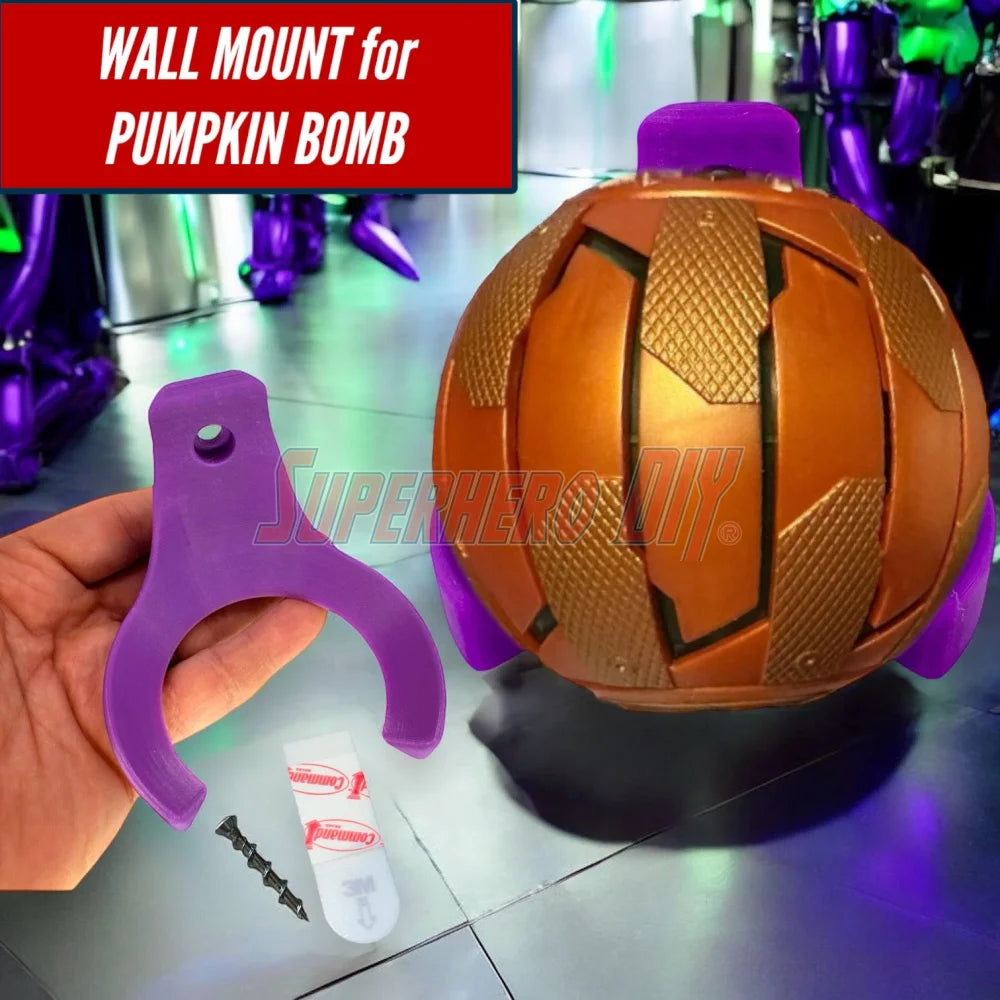 Wall Mount Holder made for Green Goblin Pumpkin Bomb | Perfect for prop display - Superhero DIY