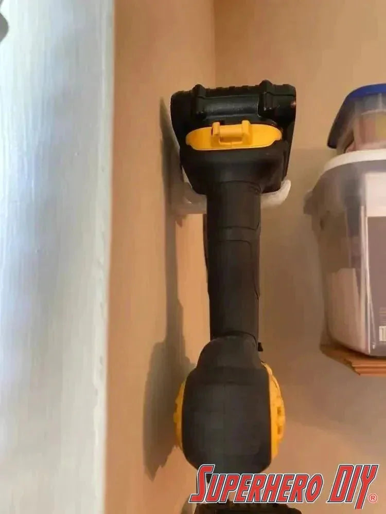Wall Mount Hook for DeWALT 20v XR Drill or Impact Driver | Mount your DeWALT tool for better organization - Superhero DIY