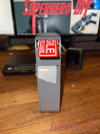 Check out the 1” Label Dispenser with removable cover | 3D-printed sticker label holder from Superhero DIY! The perfect solution for only $22.49