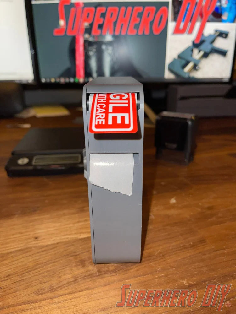 1” Label Dispenser with removable cover | 3D-printed sticker label holder - Superhero DIY