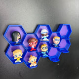 10-Cell honeycomb display for Disney Doorables showcasing mini figures in blue hexagonal cells