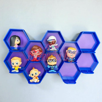 10-Cell honeycomb display for Disney Doorables showcasing mini figures