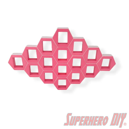 16-CELL Diamond Honeycomb Wall Display for Bitty Pops | Organize Bitty Pops for easy display! - Superhero DIY