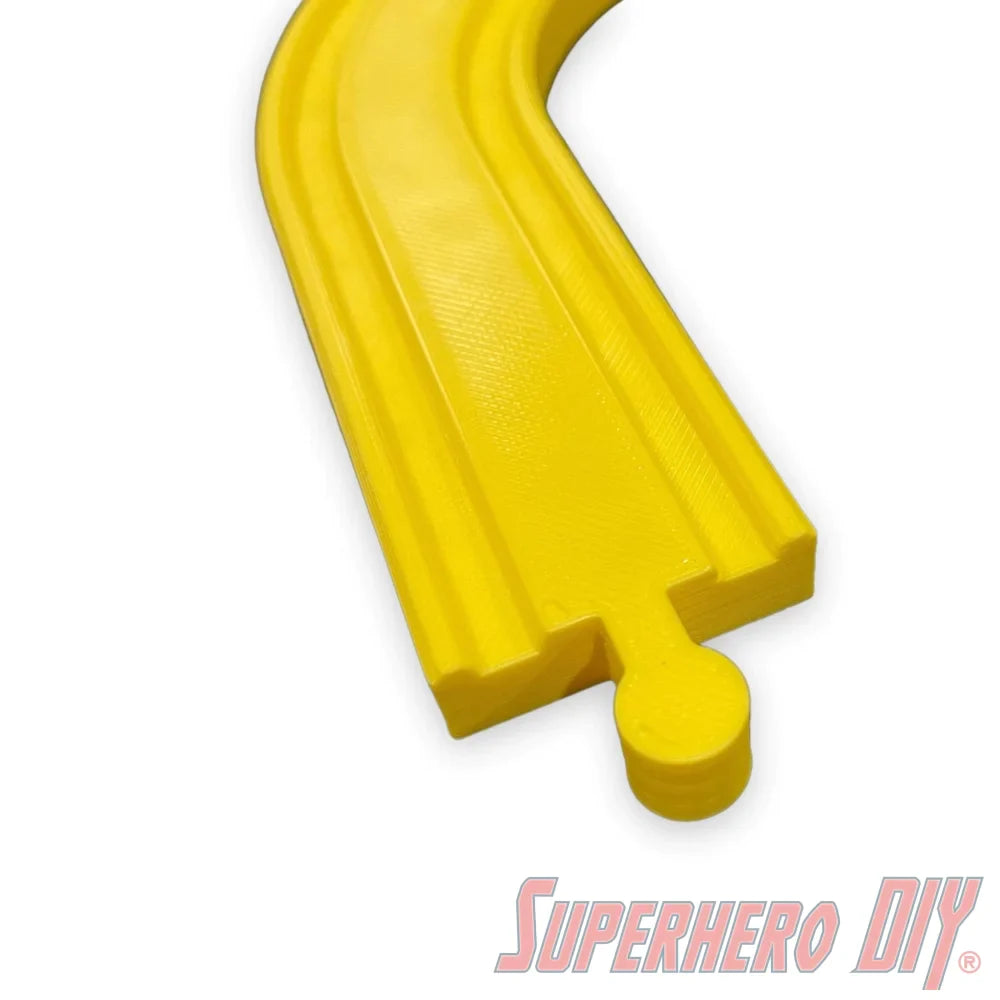 180 Degree Turn compatible with IKEA or BRIO Wooden Train Track | 3D-printed enhancement for Train Set | Turn piece for train track - Superhero DIY