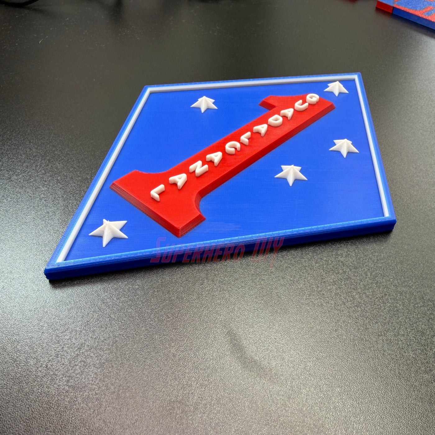 1st Marine Division display insignia featuring blue diamond and red numeral one with Southern Cross stars