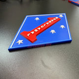 1st Marine Division display insignia featuring blue diamond and red numeral one with Southern Cross stars