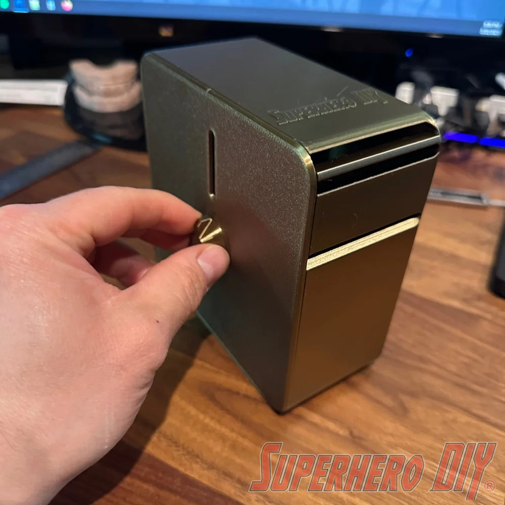 2” Label Dispenser with removable cover | 3D-printed sticker label holder - Superhero DIY