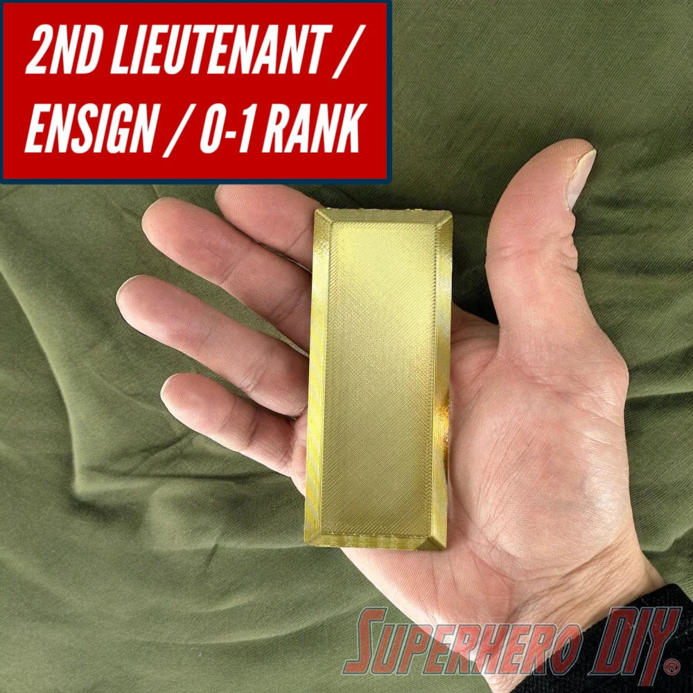 2nd Lieutenant Rank | Ensign US Military Officer Rank Insignia | Authentic rank - multiple sizes! - Superhero DIY