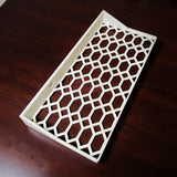 Floating shelf for Funko Pop 2-pack featuring an open hex lattice design.