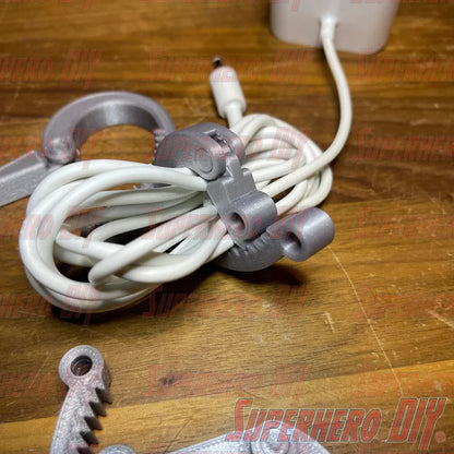3-PACK Cable Ratchets | SUPER COOL 3D-printed Ratchet Cable Clamp Organizers! Get your cords in order with these ratchet-style cord wraps - Superhero DIY
