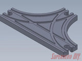 3-WAY T Junction Track piece compatible with Brio or Thomas Wooden Train Track | 3D-printed enhancement for Wooden Train Set - Superhero DIY