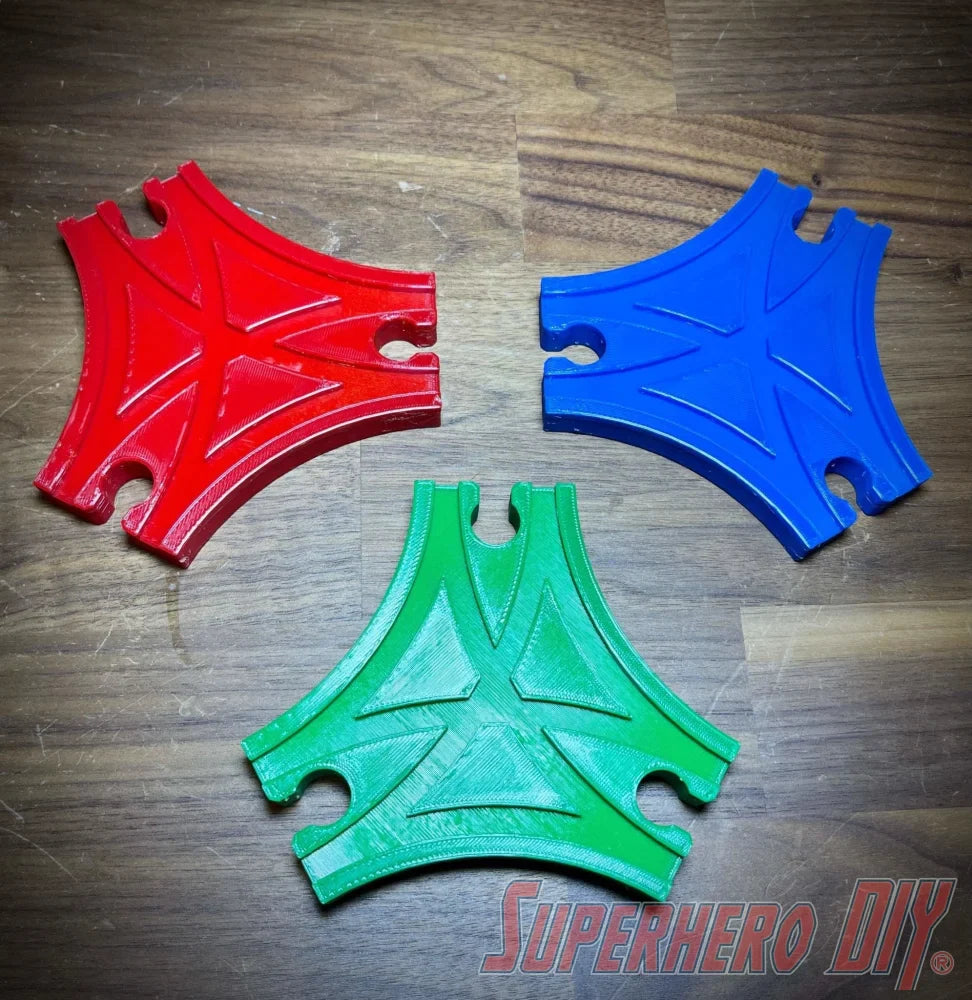 3-WAY Triangle Junction Track piece compatible with Brio or Thomas Wooden Train Track | Y Junction | 3D-printed for Wooden Train Set - Superhero DIY