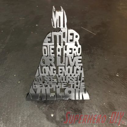 3D-PRINTABLE Die a Hero or Become the Villain 3D Silhouette DIGITAL STL FILE - Superhero DIY