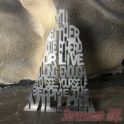 3D-PRINTABLE Die a Hero or Become the Villain 3D Silhouette DIGITAL STL FILE - Superhero DIY
