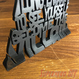 3D-PRINTABLE Die a Hero or Become the Villain 3D Silhouette DIGITAL STL FILE - Superhero DIY