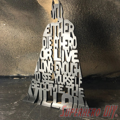 3D-PRINTABLE Die a Hero or Become the Villain 3D Silhouette DIGITAL STL FILE - Superhero DIY