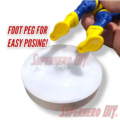 3D-printable Hero Pod wall-mounted action figure display with LED lighting support, designed for 6-inch collectibles like DC Multiverse or Marvel Legends