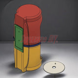 3D-printable Hero Pod STL file digital display stand for figurines, showcasing colorful, high-tech design for 3D printing enthusiasts.