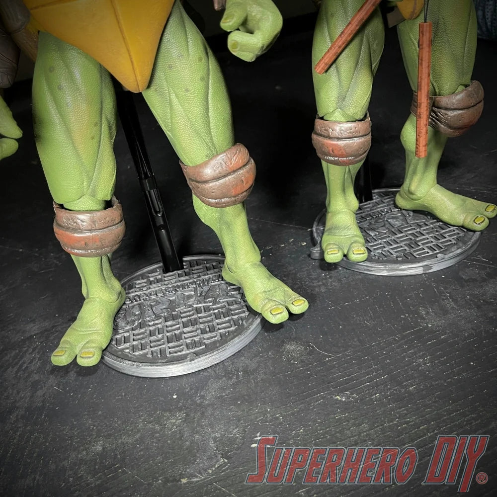 3D-PRINTABLE TMNT Sewer Cover for 1/4 scale figure stand DIGITAL STL FILE | Great for NECA 16" Turtles - Superhero DIY