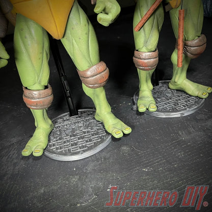 3D-PRINTABLE TMNT Sewer Cover for 1/4 scale figure stand DIGITAL STL FILE | Great for NECA 16" Turtles - Superhero DIY