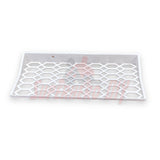 floating shelf for Funko Pop 3-pack designed for wall mounting with a honeycomb pattern.