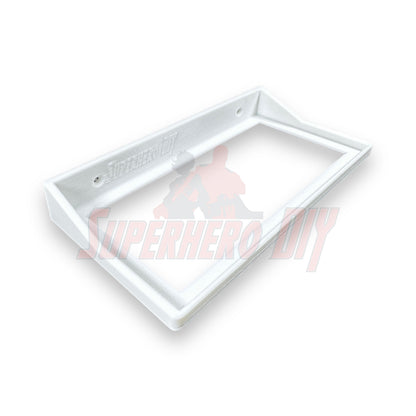 Floating shelf for Funko Pop 3-pack, white wall mount designed for 9" x 4.25" boxes.