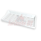 Floating shelf for Funko Pop 3-pack in white, designed for 9"W x 4.25"D boxes, ideal for display.