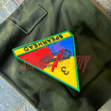 3rd Armored Division display insignia patch with Spearhead emblem on green fabric background.