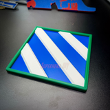 3rd Infantry Division display insignia in bold blue and white design, 3D-printed for display.