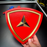 3rd Marine Division display insignia in layered relief with gold border and red shield, perfect for showcasing.