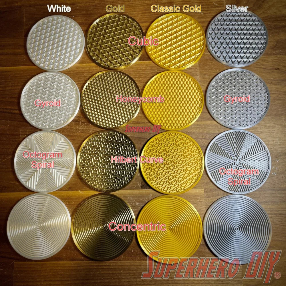 4-PACK Geometric Pattern Coasters | Shiny Metallic Plastic Coasters - Superhero DIY