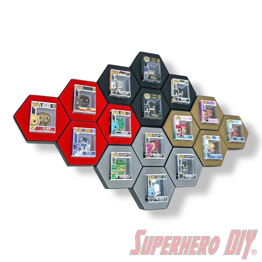 4-CELL Honeycomb Wall Display for Bitty Pops | Organize Bitty Pops for easy display! - Superhero DIY