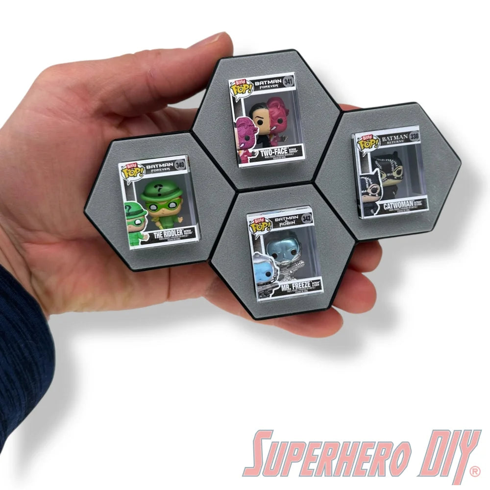 4-CELL Honeycomb Wall Display for Bitty Pops | Organize Bitty Pops for easy display! - Superhero DIY