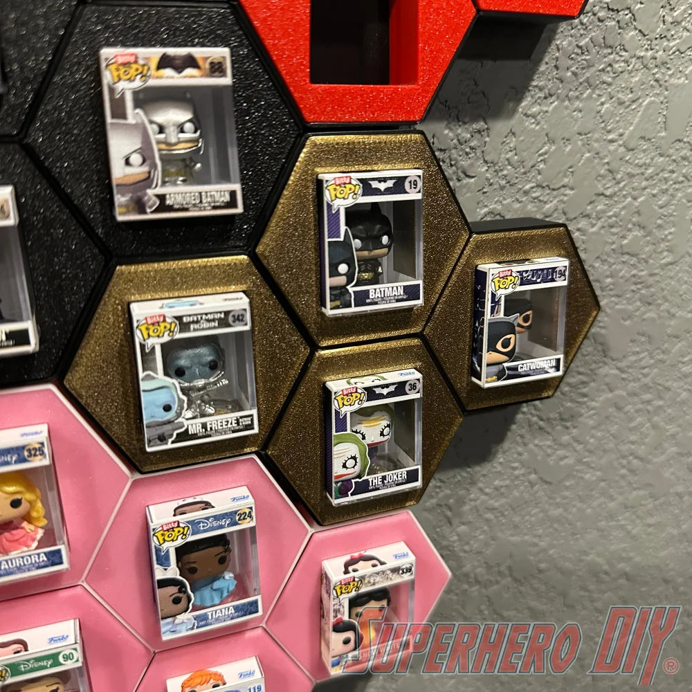 4-CELL Honeycomb Wall Display for Bitty Pops | Organize Bitty Pops for easy display! - Superhero DIY