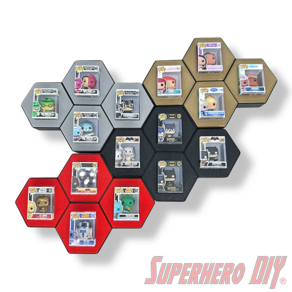 4-CELL Honeycomb Wall Display for Bitty Pops | Organize Bitty Pops for easy display! - Superhero DIY