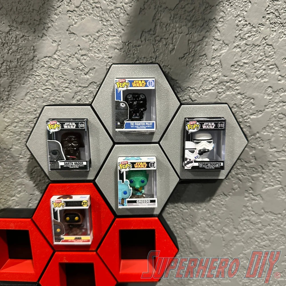 4-CELL Honeycomb Wall Display for Bitty Pops | Organize Bitty Pops for easy display! - Superhero DIY