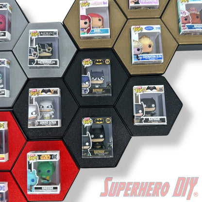 4-CELL Honeycomb Wall Display for Bitty Pops | Organize Bitty Pops for easy display! - Superhero DIY