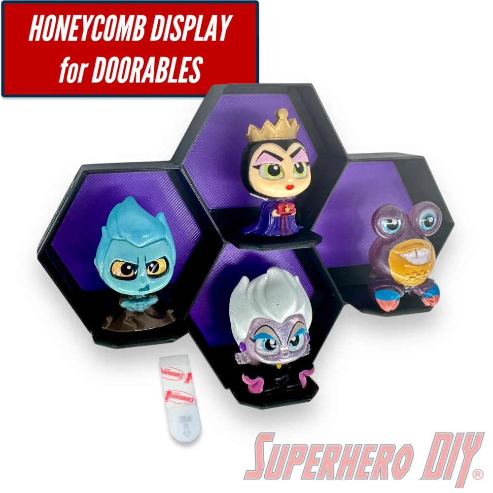 4-CELL Honeycomb Wall Display for Disney Doorables - Superhero DIY