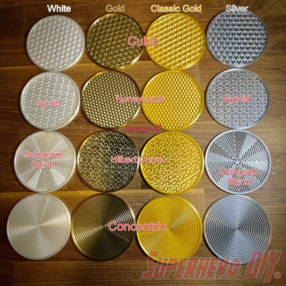Check out the 4-PACK Geometric Pattern Coasters | Shiny Metallic Plastic Coasters from Superhero DIY! The perfect solution for only $11.70