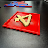 4th Marine Division insignia in layered relief on a red background, designed for display and recognition of Fighting Fourth.