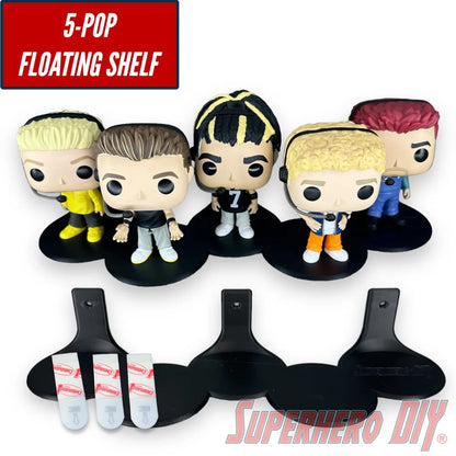 5-POP Floating Shelf for 5 Funko Pops | Fits Funko 5-PACKs for out-of-box display - Superhero DIY