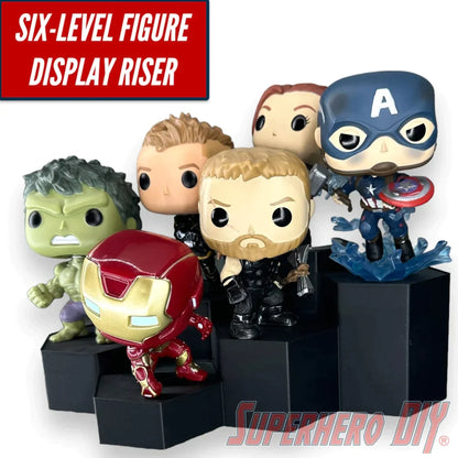 6-Level Hexagon Display Riser for Collectibles - Superhero DIY