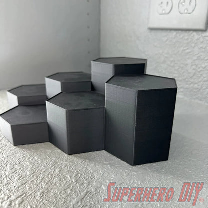 6-Level Hexagon Display Riser for Collectibles - Superhero DIY