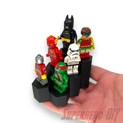 6-Level Hexagon Display Riser for LEGO® Minifigures - Superhero DIY
