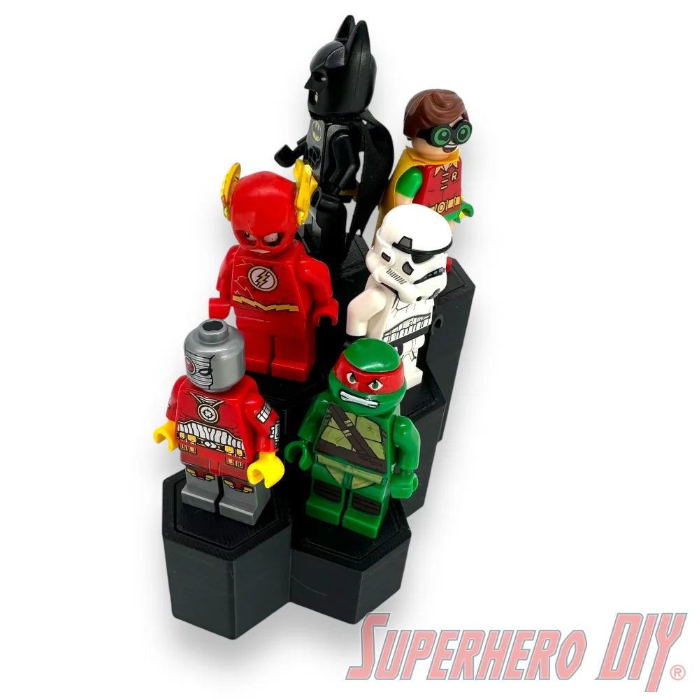 6-Level Hexagon Display Riser for LEGO® Minifigures - Superhero DIY
