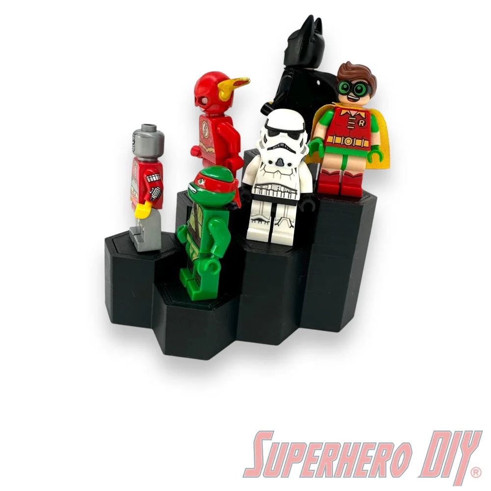 6-Level Hexagon Display Riser for LEGO® Minifigures - Superhero DIY